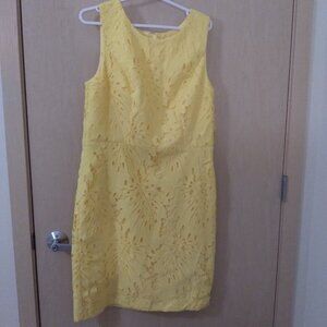 NWOT Talbots Yellow Lace Dress (10)